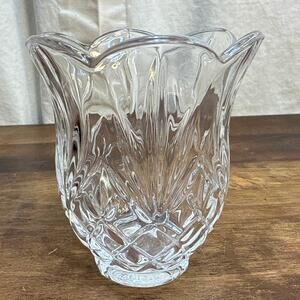St. George Lead Crystal Small Vase / Hurricane Votive or Tealight Candle Holder